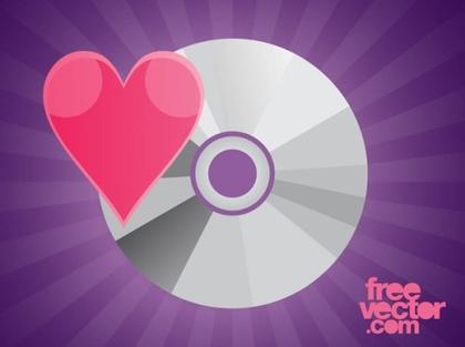 CD With Heart Free Vector