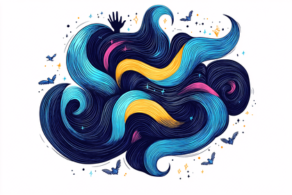 Celestial Hair with Birds