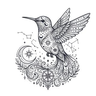 celestial hummingbird illustration