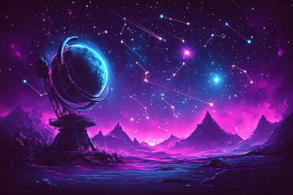 Celestial Observatory Under Starry Skies