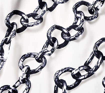 Chain Pattern on White Fabric