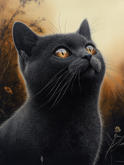 Charcoal Cat Gaze
