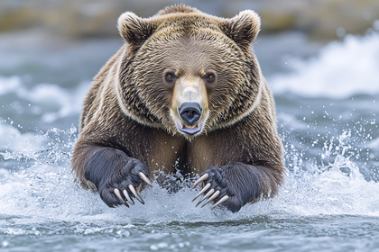 Charging Brown Bear
