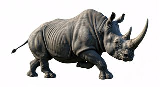 charging rhinoceros profile