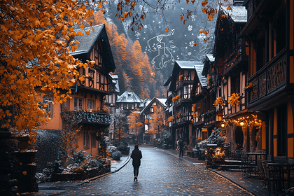Charming Autumn Townscape