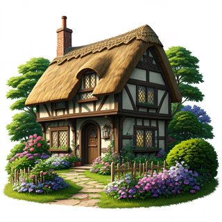 thatch roof cottage