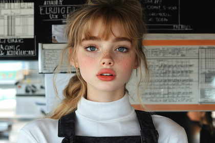 Charming Freckled Woman Portrait