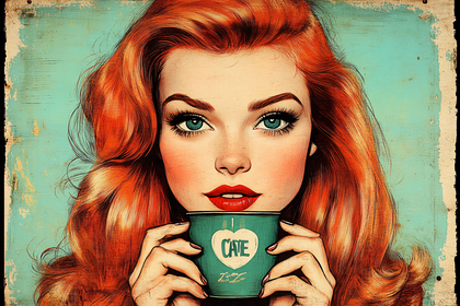 Charming Redhead with Coffee Cup