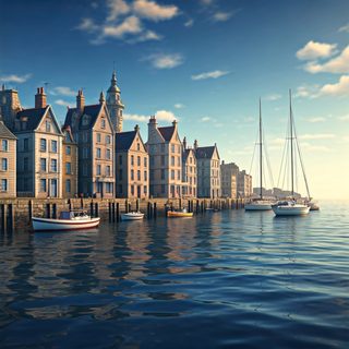 seaside town landscape