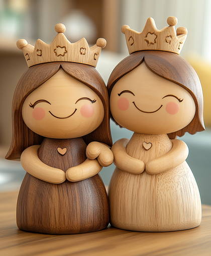 Charming Wooden Princess Figurines