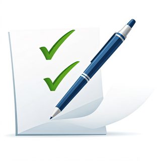 checklist and pen