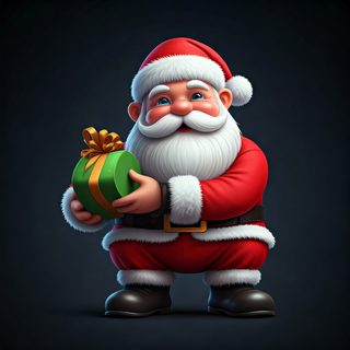 santa holding gift