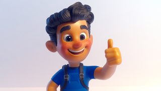 Cheerful Boy Giving Thumbs Up