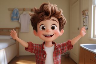 Cheerful Boy With Open Arms