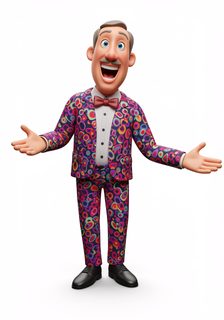 colorful patterned suit