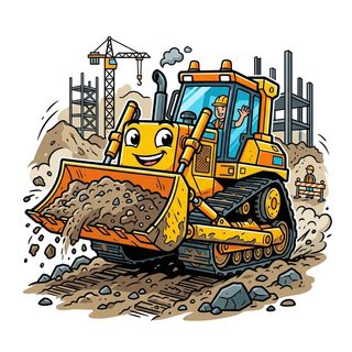 cartoon bulldozer