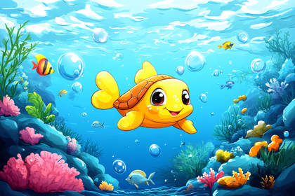 Cheerful Cartoon Fish