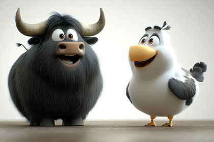 Cheerful Cartoon Friends