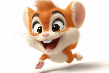 Cheerful Cartoon Hamster Running