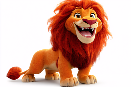Cheerful Cartoon Lion