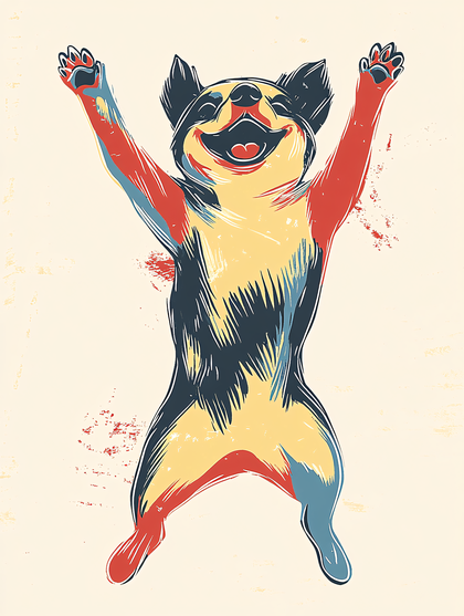 Cheerful Dog Jumping with Joy