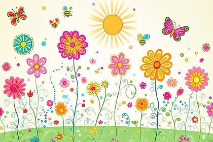 Cheerful Floral Garden