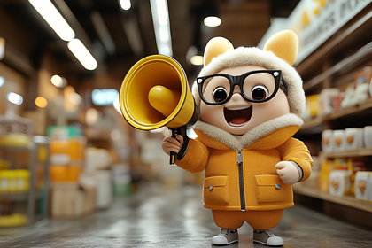 Cheerful Kid With Megaphone
