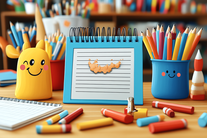 Cheerful School Desk Setup