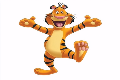 Cheerful Tiger Character