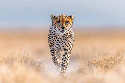 Cheetah Running Towards Camera