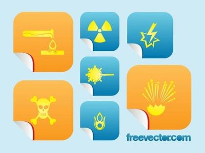 Chemical Danger Icons Free Vector