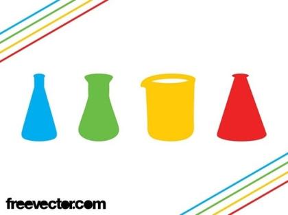 Chemistry Flasks Icons Free Vector