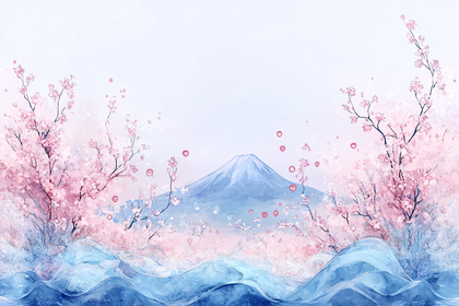 Cherry Blossom Fuji Serenity
