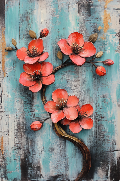 Cherry Blossom Relief Art