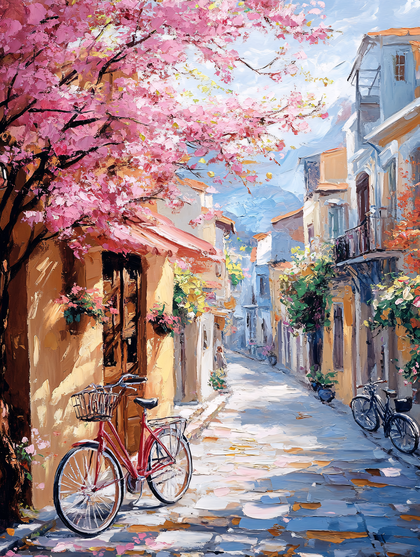 Cherry Blossom Street Scene