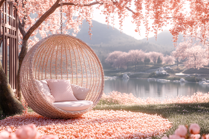 Cherry Blossom Swing Chair Serenity