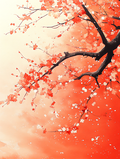 Cherry Blossom Tree in Bloom Painting