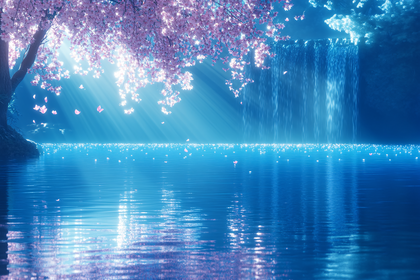 Cherry Blossom Waterfall