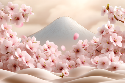 Cherry Blossoms And Mount Fuji