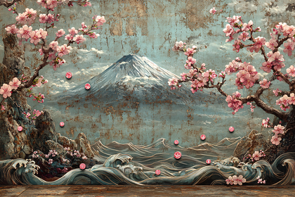 Cherry Blossoms And Mount Fuji