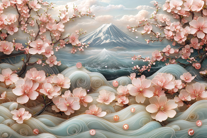 Cherry Blossoms and Mount Fuji