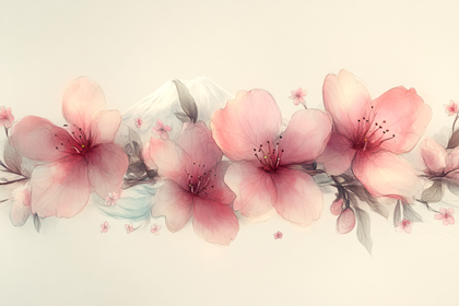 Cherry Blossoms And Mount Fuji
