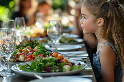 Child at a Festive Outdoor Feast