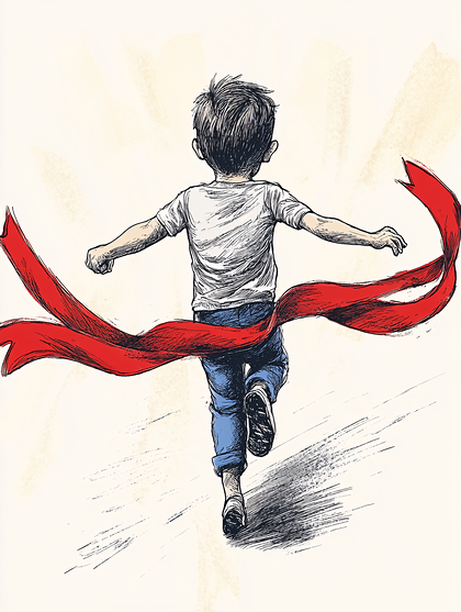 Child Crossing Finish Line
