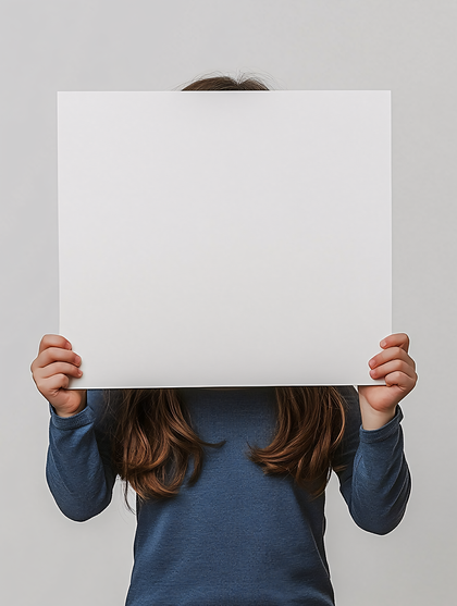 Child Holding Blank Sign