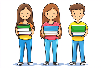 Children Holding Books