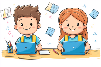 Children Learning Online