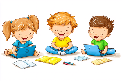 Children Learning with Laptops