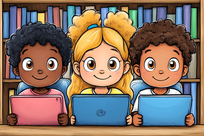 Children Learning With Tablets