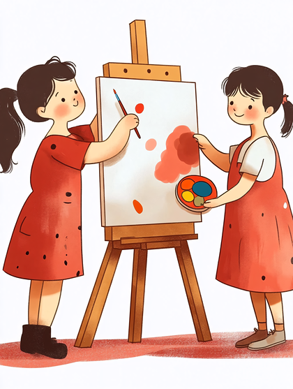 Children Painting Together